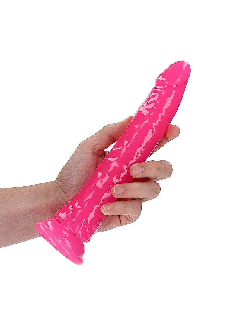 REALROCK GLOW IN THE DARK 9" SLIM DILDO PINK