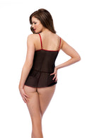 BABYDOLL HEARTS BLACK L/XL