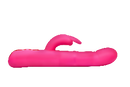 Bang! Come Hither Beaded Rabbit vibrator in pink: silicone rabbit with a curved shaft and clitoral arm