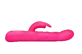 Bang! Come Hither Beaded Rabbit vibrator in pink: silicone rabbit with a curved shaft and clitoral arm