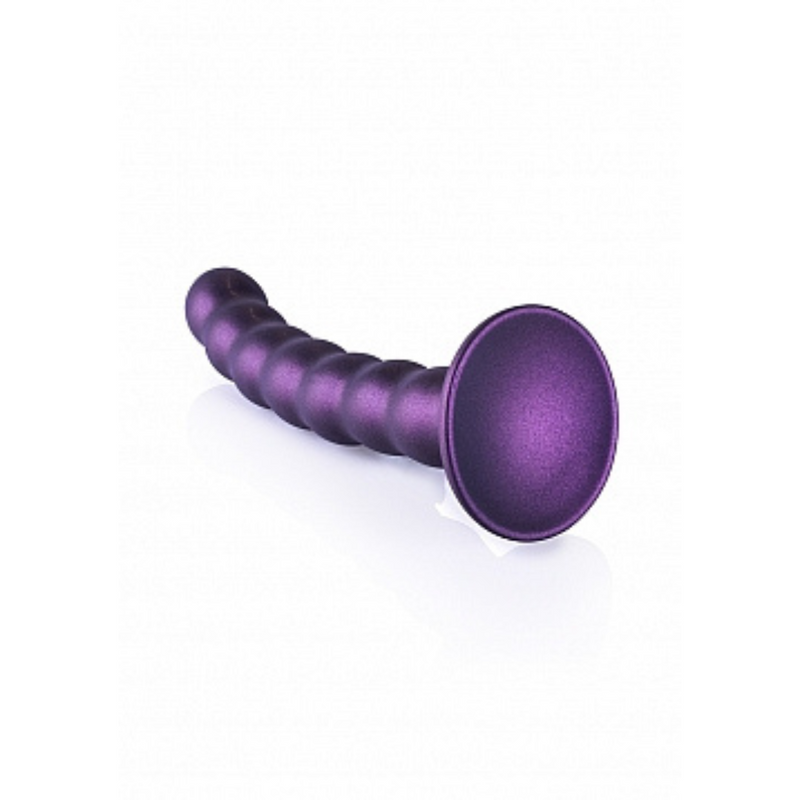 BEADED G SPOT 6.5" DILDO METALLIC PURPLE