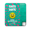 Flintts Mouth Watering Mints in Cool Watermelon: green watermelon-print tin, F strength 100, net wt 0.7 oz (15 g)