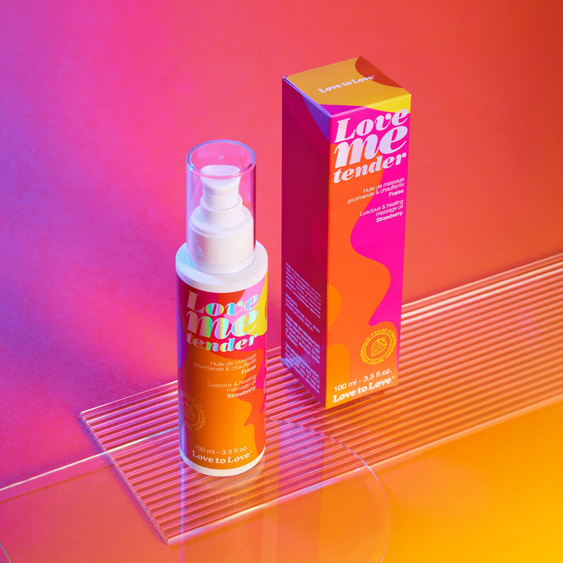 LOVELY PLANET LOVE ME TENDER MASSAGE OIL STRAWBERRY 3.3OZ