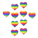 10 MINI RAINBOW HEART BODY STICKER PASTIES