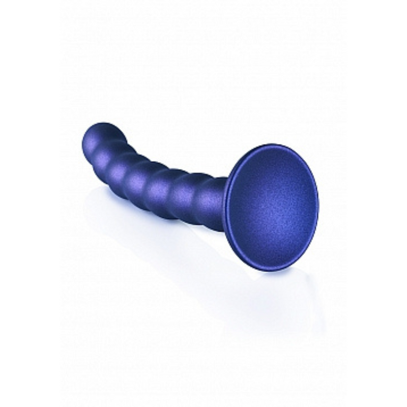 BEADED G SPOT 6.5" DILDO METALLIC BLUE