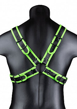 GLOW IN THE DARK CROSS HARNESS S/M