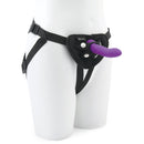 TOGETHER VIBES DUO STRAP ON HARNESS 5.5" DILDO & 8" VIBRATING PURPLE DILDO