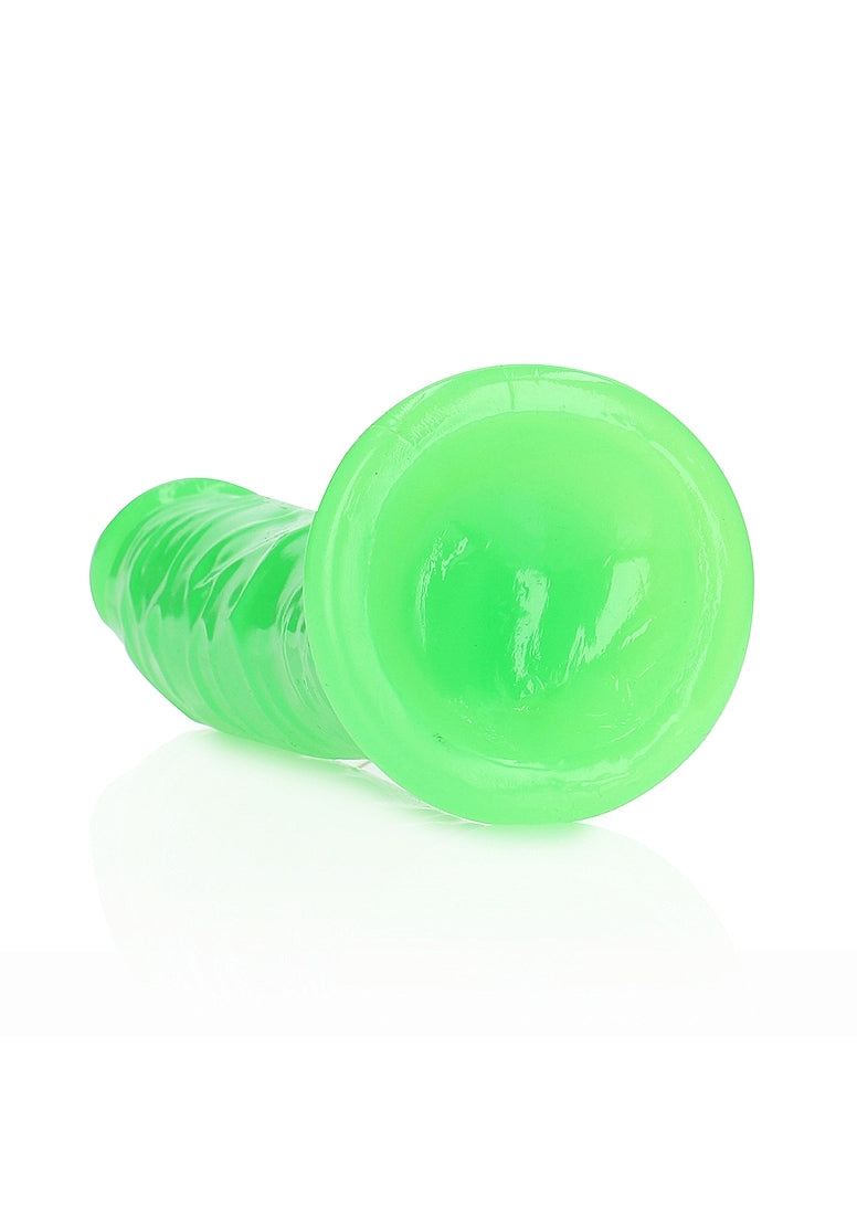 REALROCK GLOW IN THE DARK 8" SLIM DILDO GREEN