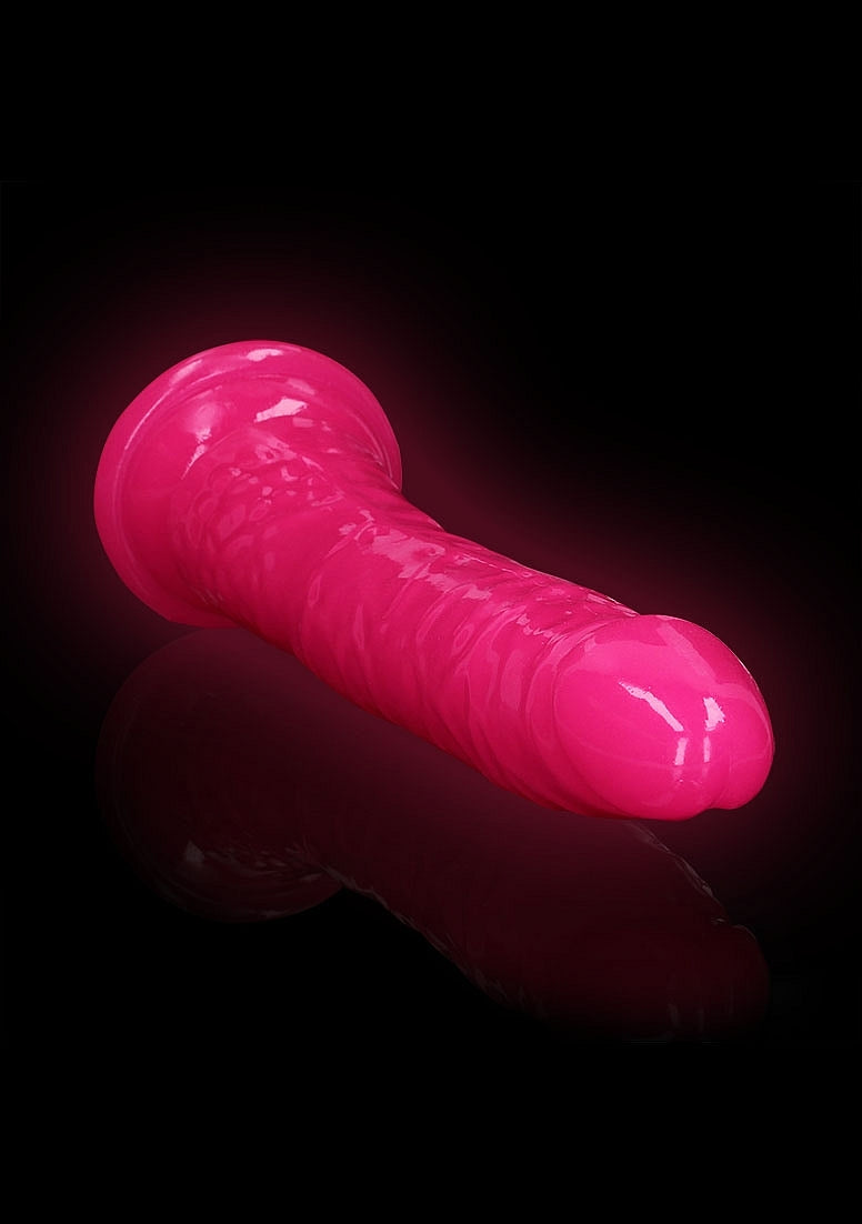 OUCH! GLOW IN THE DARK 11" SLIM DILDO PINK