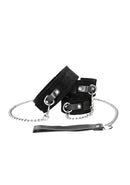 VELCRO COLLAR, LEASH, & HANDCUFFS BLACK