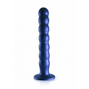BEADED G SPOT 8" DILDO METALLIC BLUE