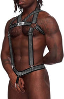 ELASTIC HARNESS STUDDED BLACK O/S