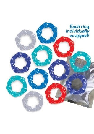 BALLERS DOZEN COCK RINGS BEADED