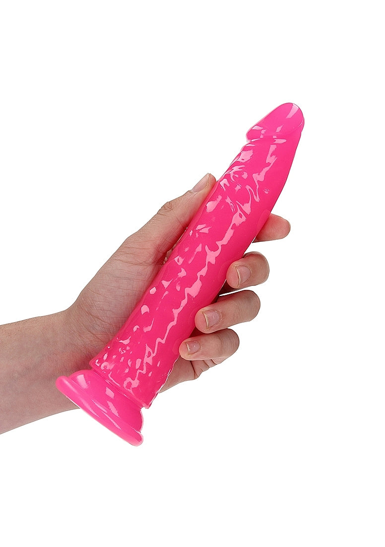 REALROCK GLOW IN THE DARK 7" SLIM DILDO PINK