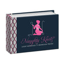 Naughty Knots: Light Bondage and Bedroom Tricks, navy hardcover with a pink silhouette holding a rope
