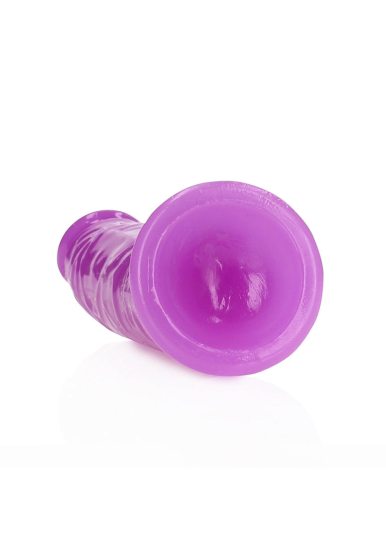 REALROCK GLOW IN THE DARK 6" SLIM DILDO PURPLE