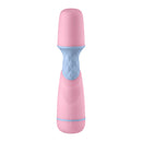 FemmeFunn FMix Wand in pink: mini wand vibrator with a light blue textured neck