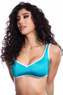 TURQUOISE RETRO TOP O/S