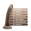DR SKIN PLUS 7" POSABLE DILDO CHOCOLATE
