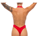 FRONT CROSSED THONG BODYSUIT RED O/S
