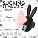 Sucking stimulation: 10,000 RPM, 3 speeds and 5 patterns of suction on the Sucky Bunny