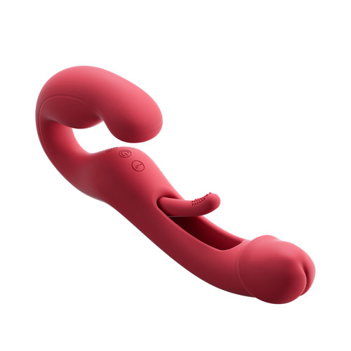 HARMONY DUO STRAPLESS STRAP ON RED