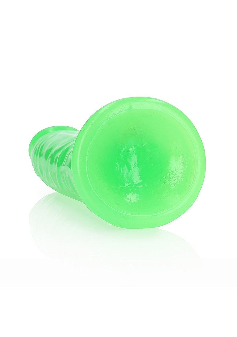 REALROCK GLOW IN THE DARK 9" SLIM DILDO GREEN