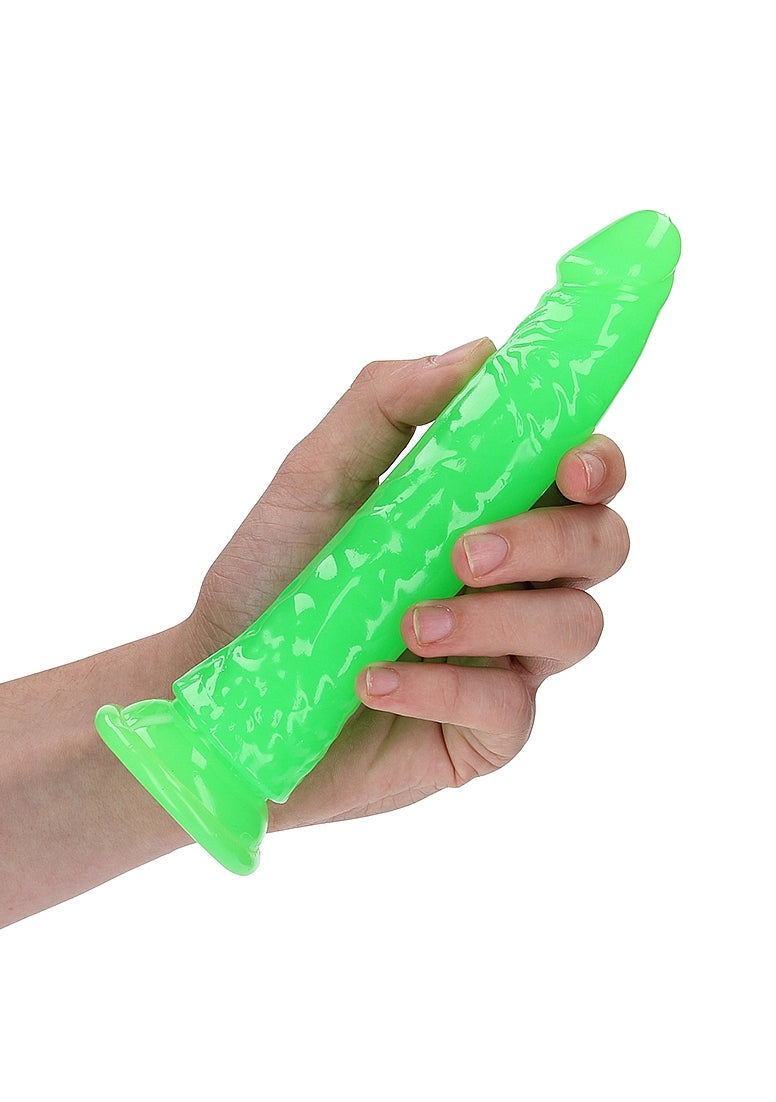 REALROCK GLOW IN THE DARK 7" SLIM DILDO GREEN