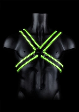 GLOW IN THE DARK CROSS HARNESS S/M