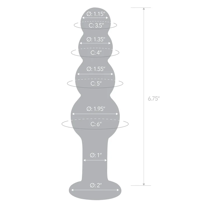 GLAS BEADED ANAL PLUG 7.25"