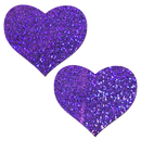 PURPLE GLITTER HEART PASTIES