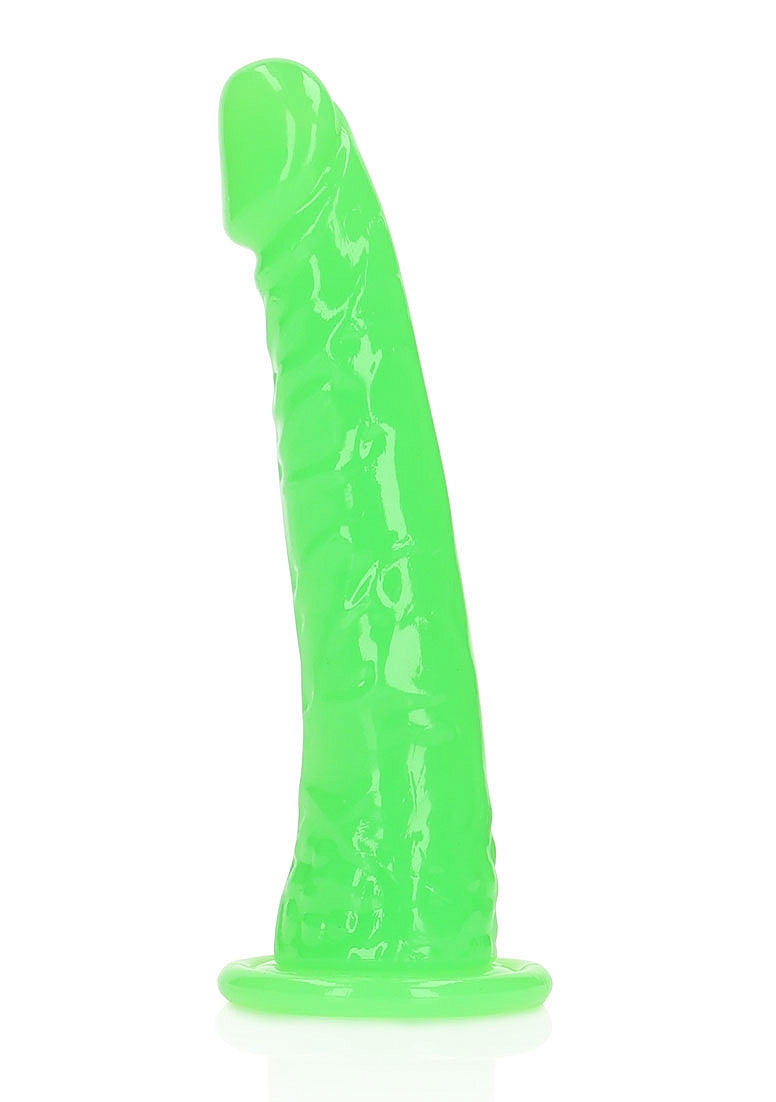 REALROCK GLOW IN THE DARK 6" SLIM DILDO GREEN