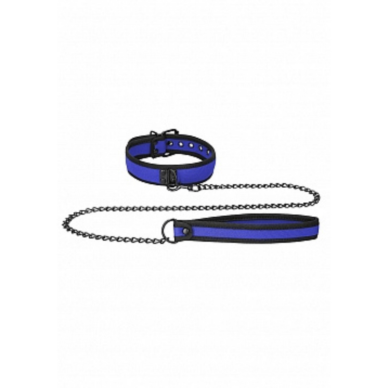 NEOPRENE COLLAR & LEASH BLUE