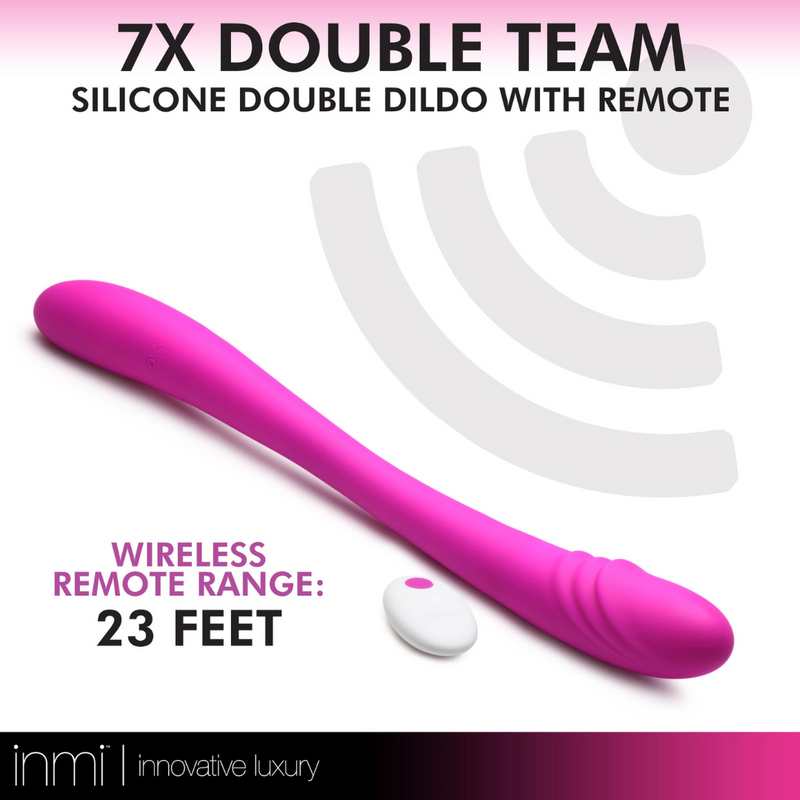 INMI DOUBLE TEAM DILDO PINK WITH REMOTE