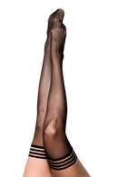 KIXIES TAYLOR SHEER THIGH HIGH STOCKINGS BLACK SIZE A