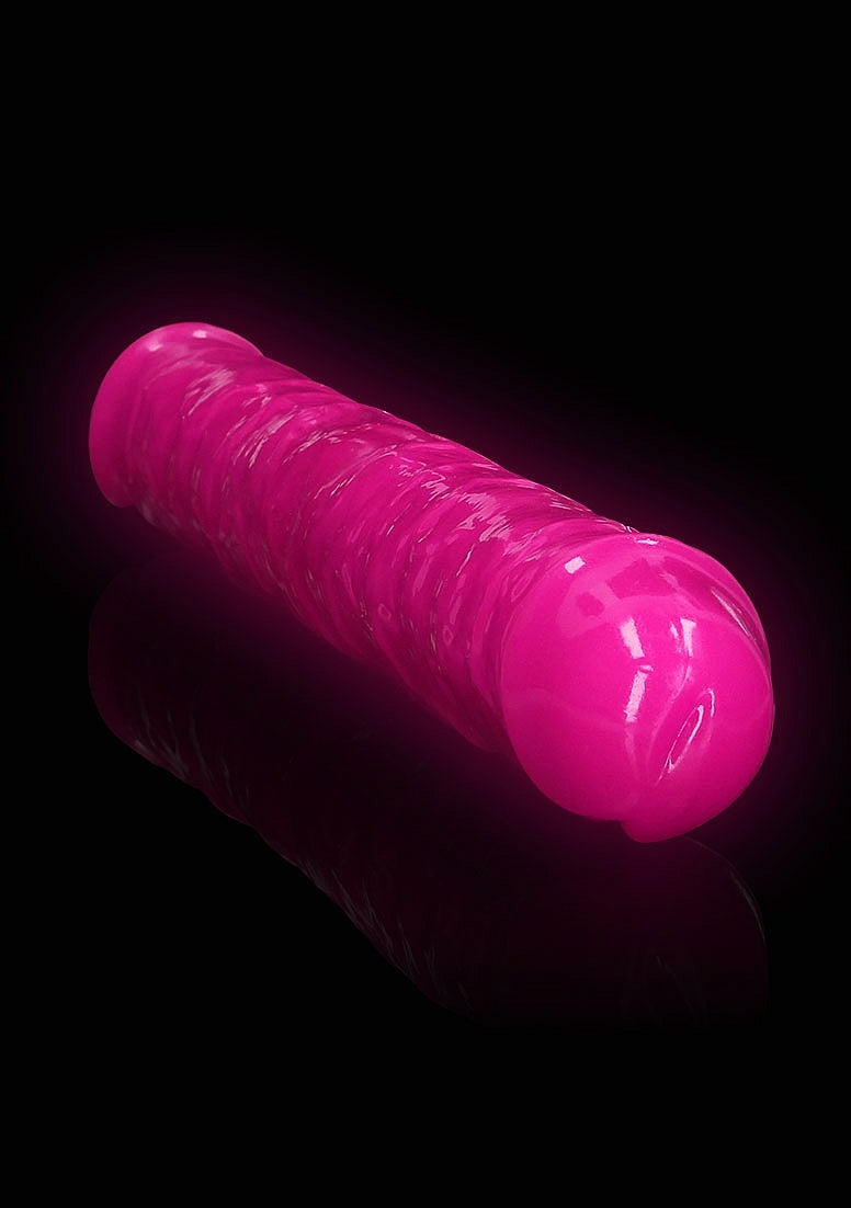 REALROCK GLOW IN THE DARK 15" DOUBLE ENDED DILDO PINK