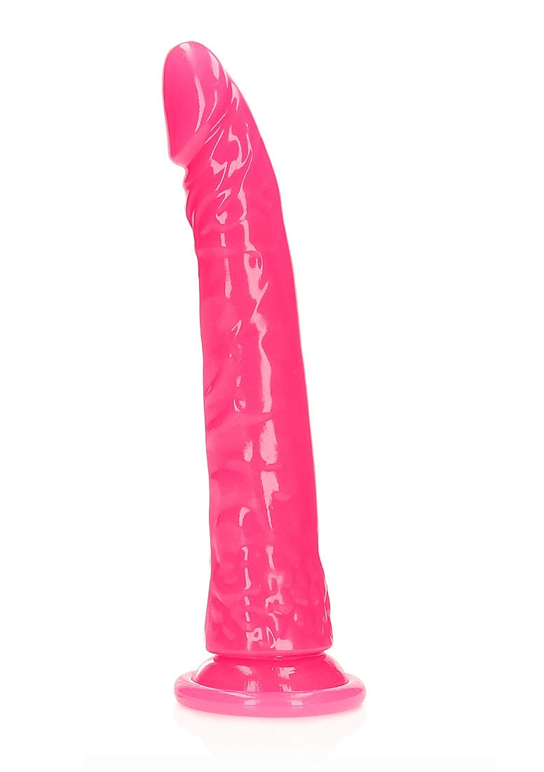 REALROCK GLOW IN THE DARK 10" SLIM DILDO PINK