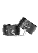 BONDED LEATHER ANKLE CUFFS BLACK