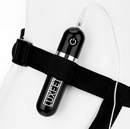 LUX FETISH STRAP ON HARNESS & VIBRATING 6.5" DILDO WHITE
