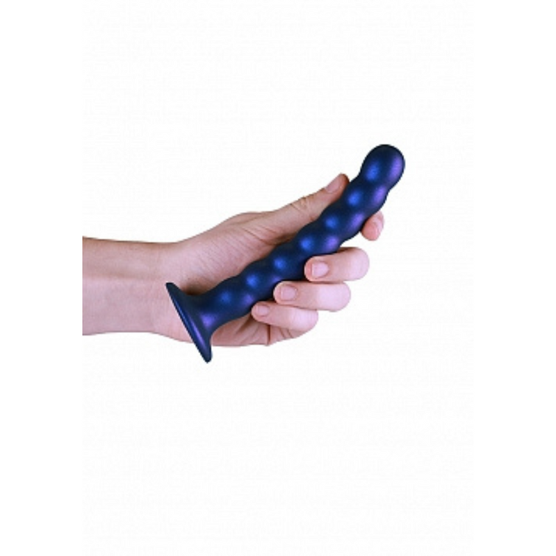 BEADED G SPOT 6.5" DILDO METALLIC BLUE