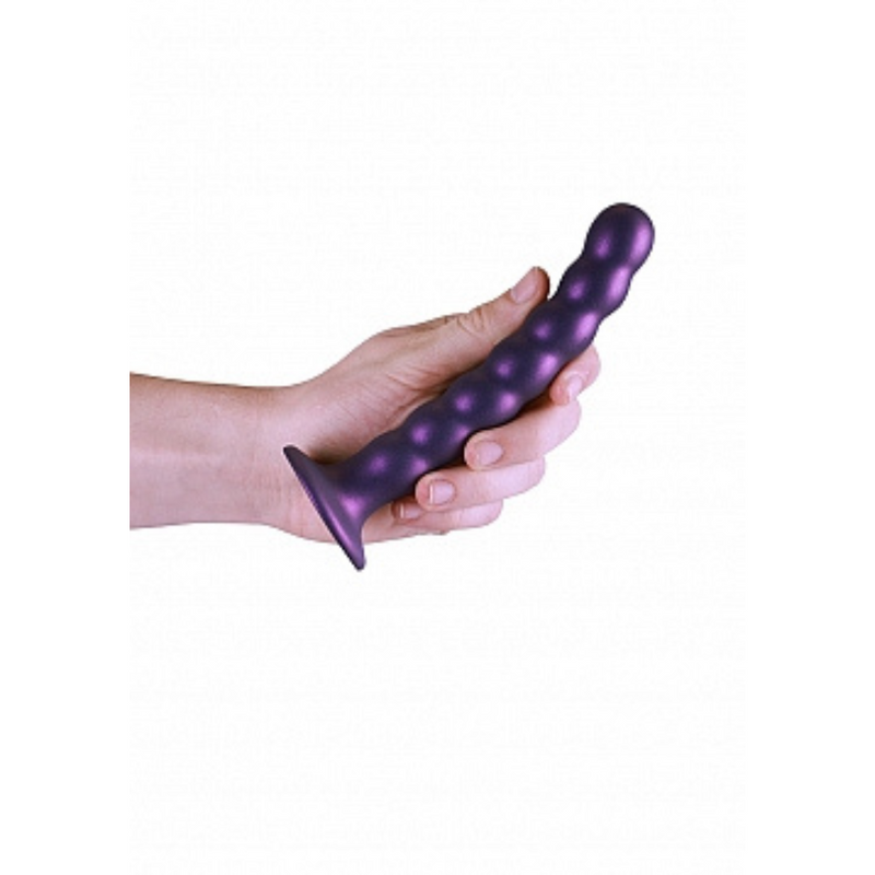 BEADED G SPOT 6.5" DILDO METALLIC PURPLE