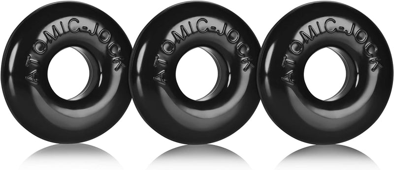 ATOMIC JOCK DONUT COCK RINGS 3CT BLACK