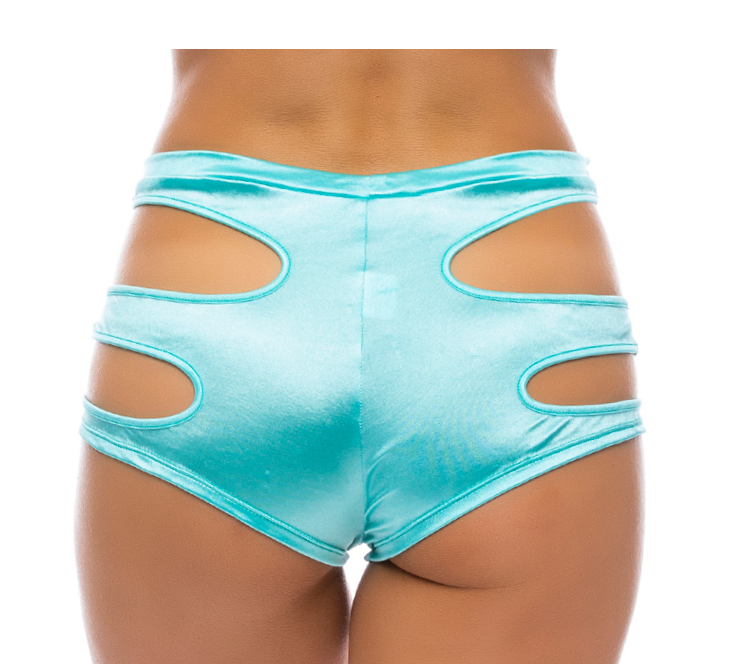 PEEKABOO BOOTY SHORT BABY BLUE O/S