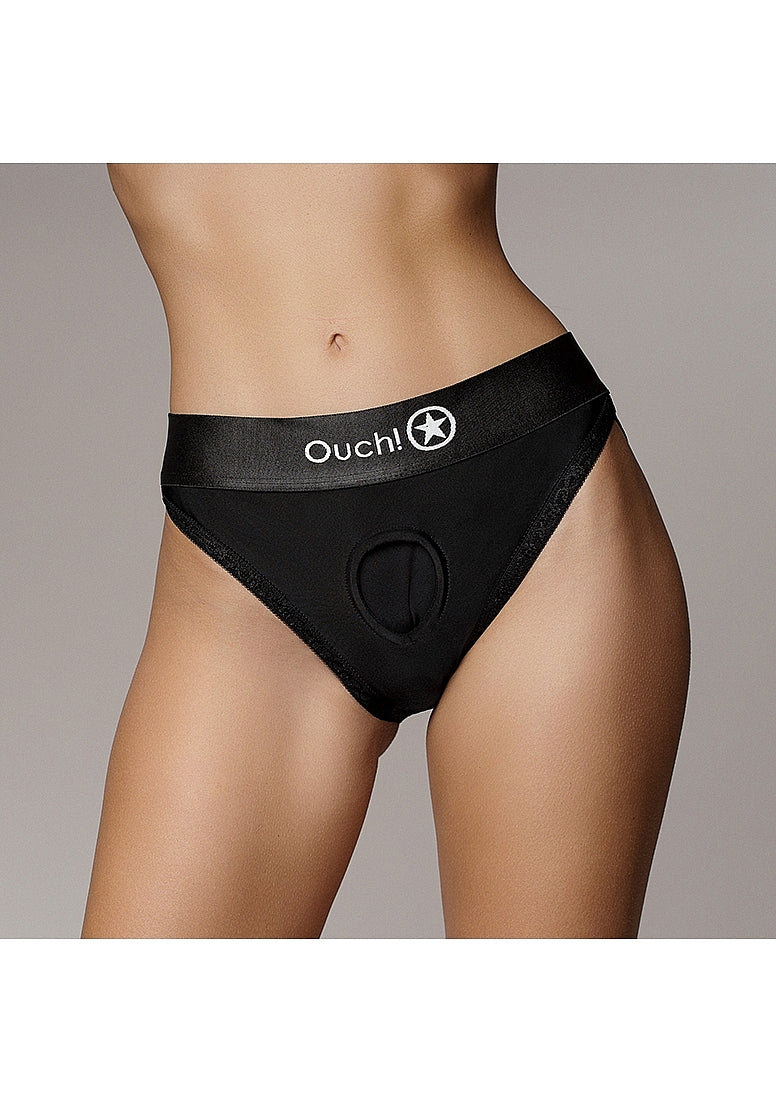 VIBRATING STRAP ON HIPSTER BLACK XS/S