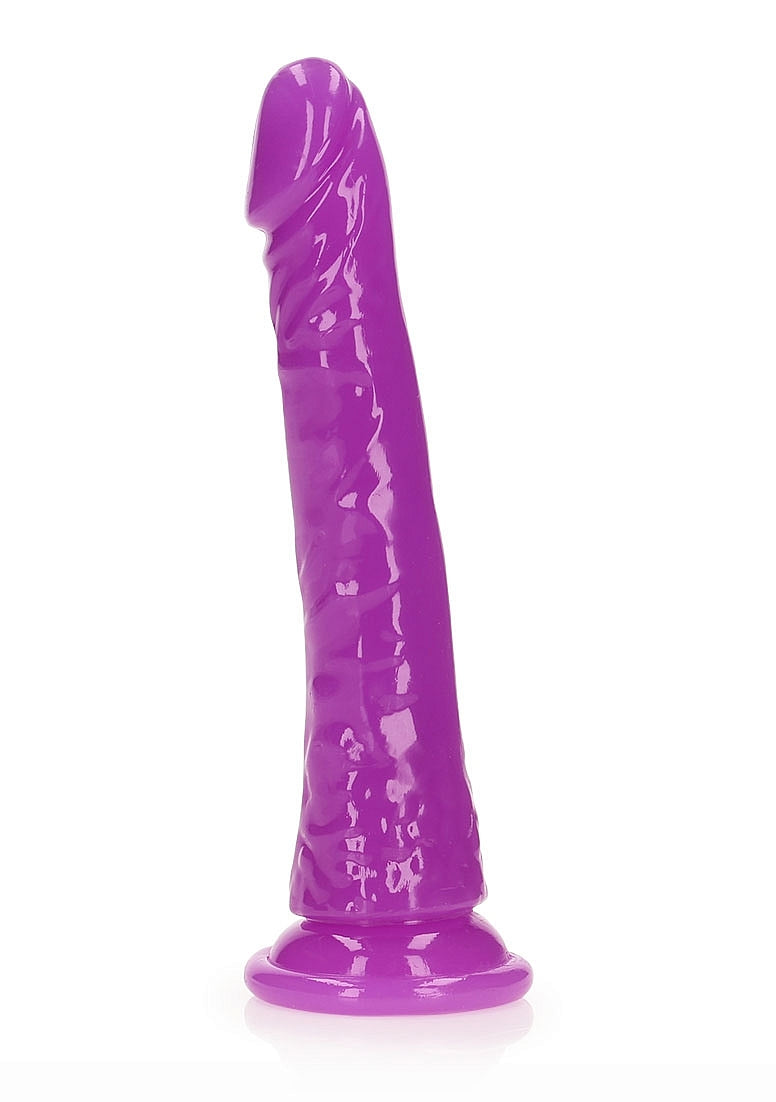 REALROCK GLOW IN THE DARK 8" SLIM DILDO PURPLE