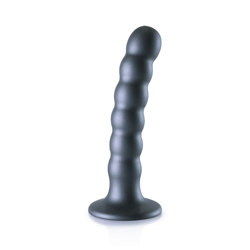 BEADED G SPOT 5" DILDO GUNMETAL