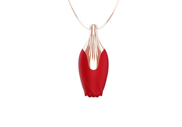 PLEASURE CO PATINA VIBRATING ROSE NECKLACE