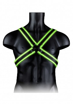 GLOW IN THE DARK CROSS HARNESS S/M