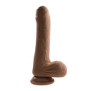 UNCUT VIBRATING DILDO DARK 6"