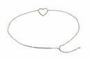SILVER RHINESTONE HEART BELT
